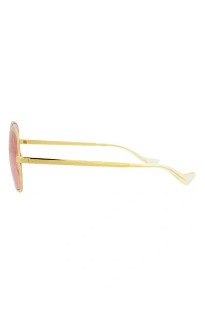 Shop Gucci 60mm Square Sunglasses In Gold Gold Red