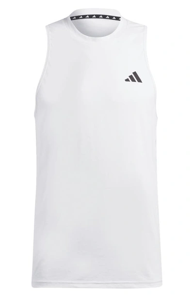Shop Adidas Originals Feel Ready Training Sleeveless Tank In White/ Black