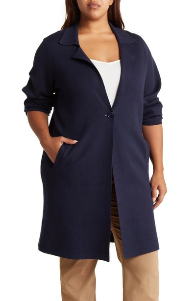 Shop By Design Whitney Duster Coat In Navy Blazer