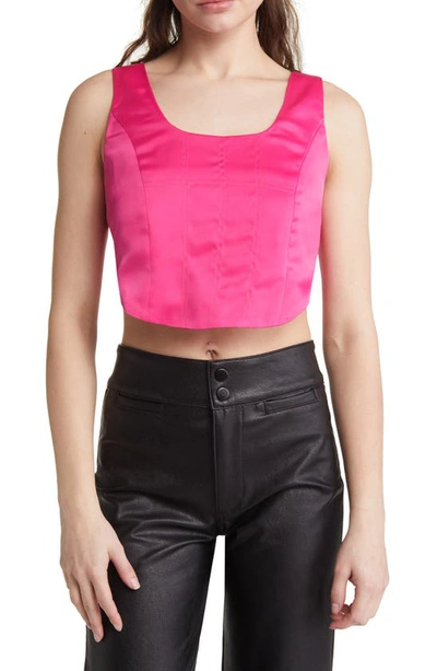 Shop Something New Rosalind Satin Crop Top In Rose Violet