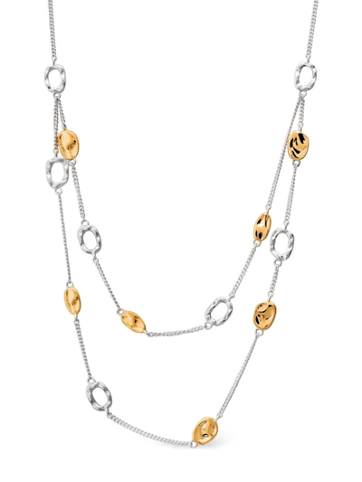 Shop Tane México 1942 Caminos 23kt Gold Vermeil Double Necklace In Silver