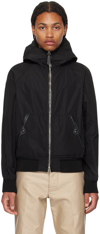 Shop Tom Ford Black Hooded Jacket In Lb999 Black