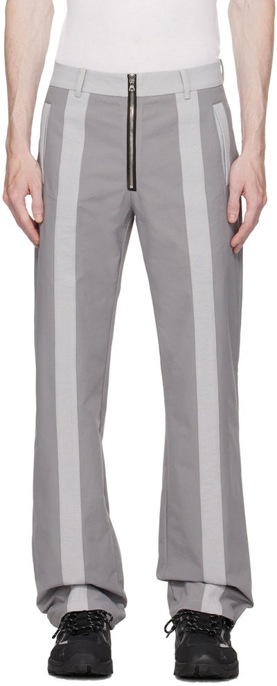 Shop Uncertain Factor Gray Linebacker Trousers In Light Grey