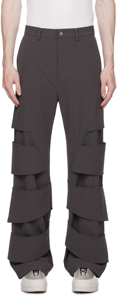 Shop Uncertain Factor Gray Stool Trousers In Deep Grey