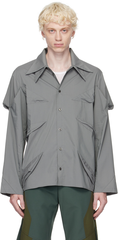 Shop Uncertain Factor Gray Nose Tackle Shirt In Grey