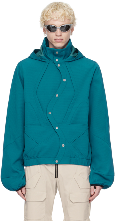 Shop Uncertain Factor Blue Receiver Jacket In Aquamarine