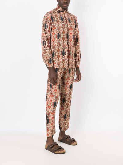 Shop Amir Slama Graphic-print Straight-leg Trousers In Multicolour