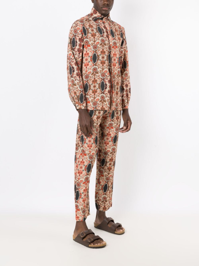 Shop Amir Slama Graphic-print Long-sleeved Shirt In Multicolour
