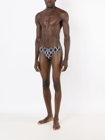 Amir Slama Badehose Mit Grafischem Print In Black