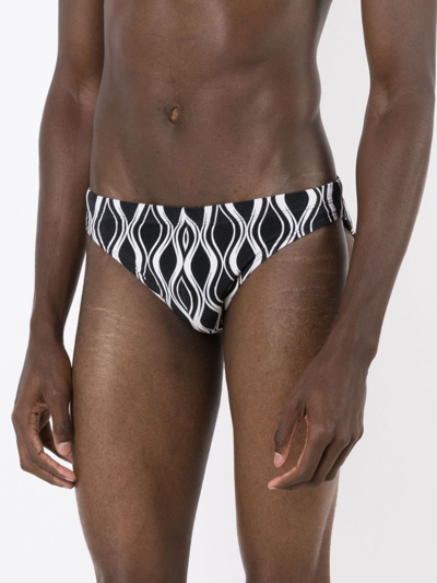 Amir Slama Badehose Mit Grafischem Print In Black