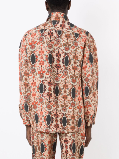 Shop Amir Slama Graphic-print Long-sleeved Shirt In Multicolour