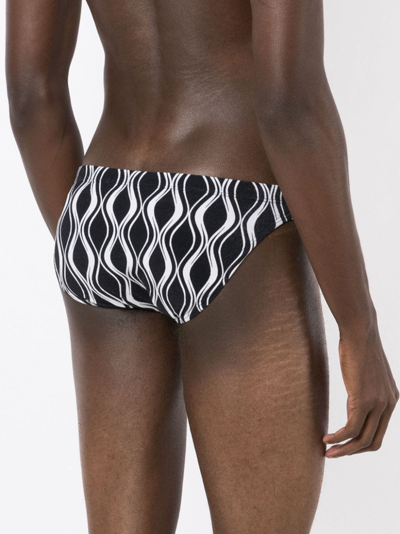 Amir Slama Badehose Mit Grafischem Print In Black