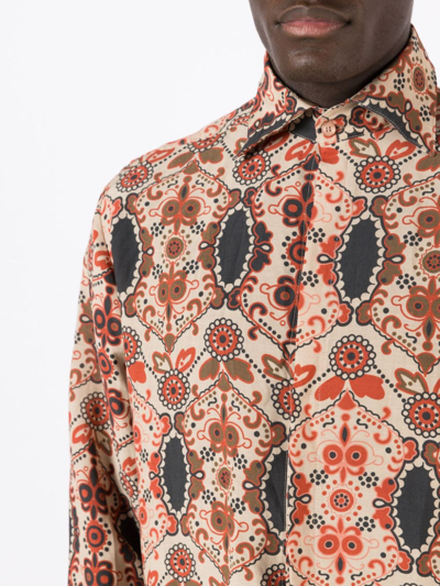 Shop Amir Slama Graphic-print Long-sleeved Shirt In Multicolour