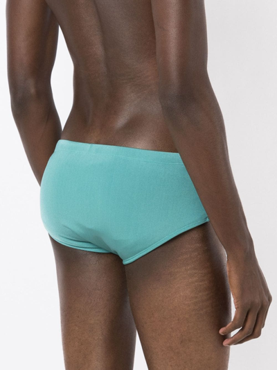 Amir Slama Crochet-knit Swimming Trunks In Blue