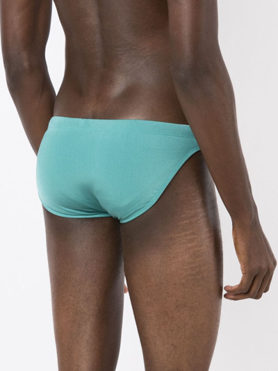 Amir Slama Crochet-knit Swimming Trunks In Blue