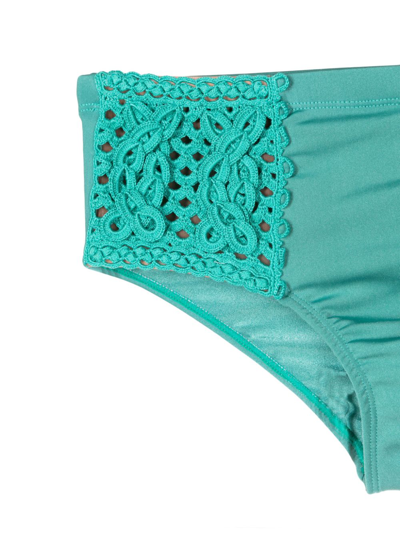 Amir Slama Crochet-knit Swimming Trunks In Blue
