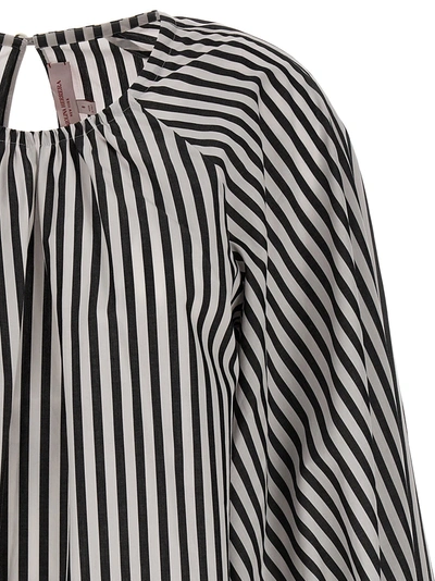 Shop Carolina Herrera Striped Bloshirt Shirt, Blouse White/black