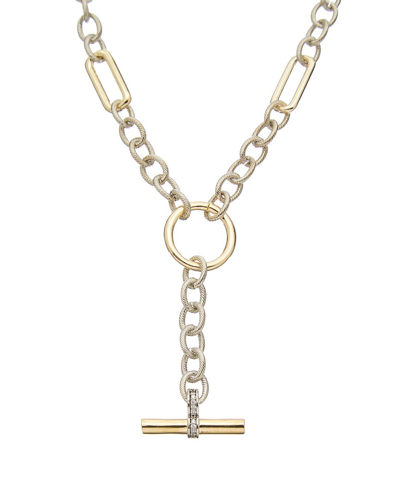 Shop Juvell 18k Two-tone Plated Cz Twisted Cable Necklace