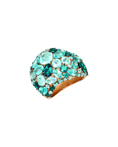Shop Le Vian 14k Rose Gold 10.99 Ct. Tw. Diamond & Blue Topaz Ring