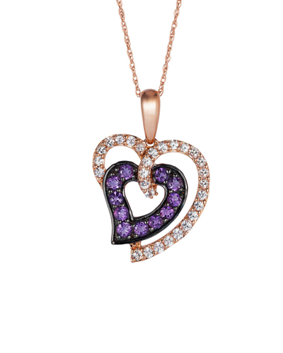 Shop Le Vian 14k Rose Gold 1.06 Ct. Tw. Diamond & Amethyst Necklace