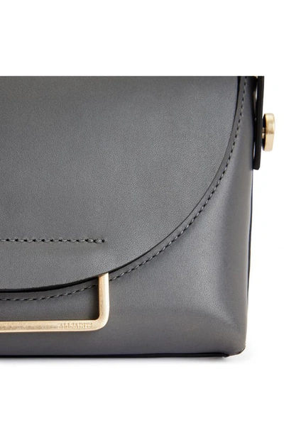 Shop Allsaints Francine Leather Crossbody Bag In Slate Grey