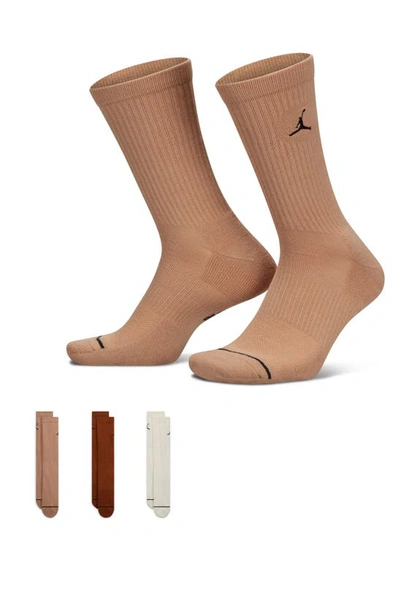 Shop Nike 3-pack Performance Crew Socks In Ivory Multi-color