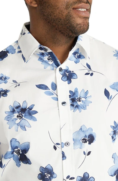 Shop Johnny Bigg Camden Floral Stretch Button-up Shirt In White