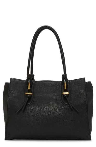 Shop Vince Camuto Maecy Leather Tote In Black Cow Galaxy