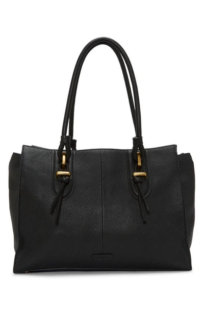 Shop Vince Camuto Maecy Leather Tote In Black Cow Galaxy