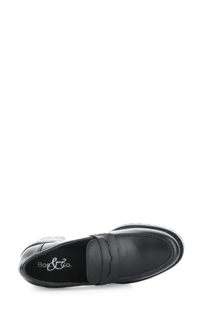 Shop Bos. & Co. Innas Loafer Pump In Black Feel Leather