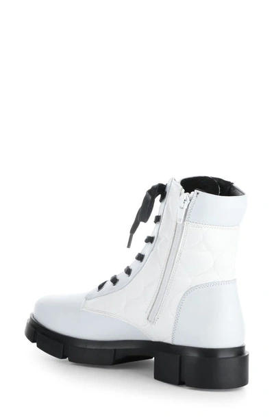 Shop Bos. & Co. Libel Quilted Waterproof Combat Boot In White Feel/ Acolchoado