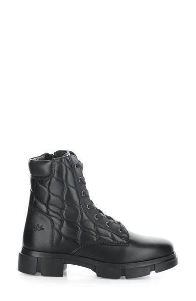 Shop Bos. & Co. Libel Quilted Waterproof Combat Boot In Black Feel/ Acolchoado