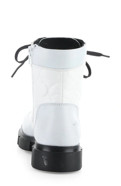 Shop Bos. & Co. Libel Quilted Waterproof Combat Boot In White Feel/ Acolchoado