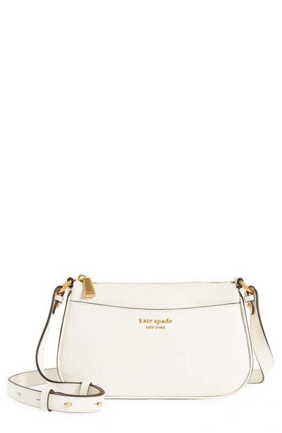 Shop Kate Spade Small Bleecker Saffiano Leather Crossbody Bag In Cream