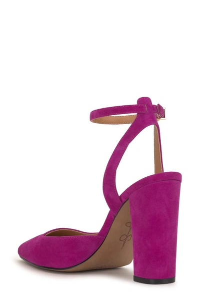 Shop Jessica Simpson Nazela Pointed Toe Ankle Strap Pump In Berry Blast