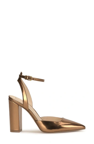 Shop Jessica Simpson Nazela Pointed Toe Ankle Strap Pump In Bronze