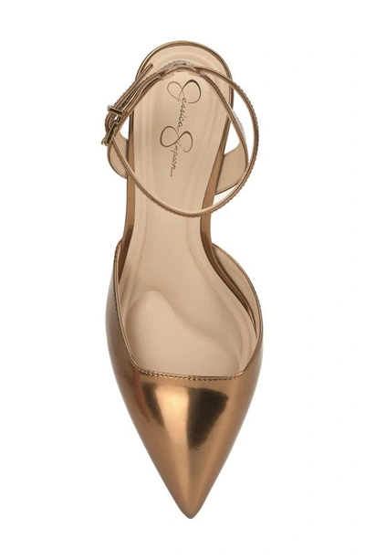 Shop Jessica Simpson Nazela Pointed Toe Ankle Strap Pump In Bronze