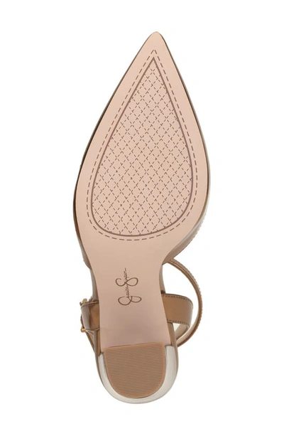 Jessica Simpson Nazela Pointed Toe Ankle Strap Pump In Bronze