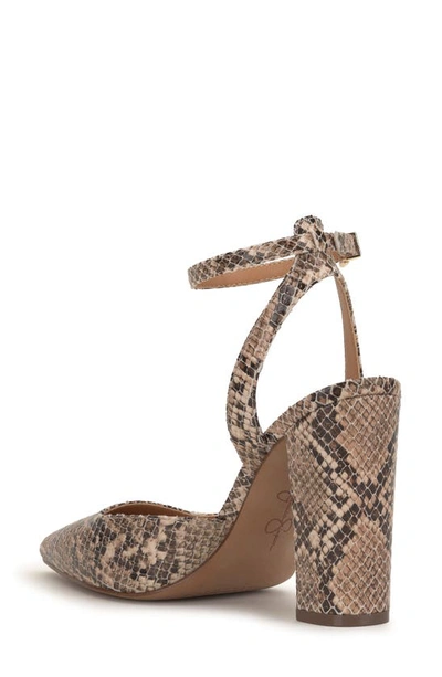 Shop Jessica Simpson Nazela Pointed Toe Ankle Strap Pump In Natural