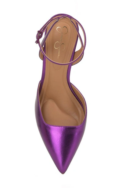 Jessica Simpson Nazela Pointed Toe Ankle Strap Pump In Purple