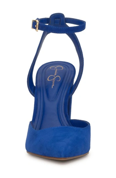 Jessica Simpson Nazela Pointed Toe Ankle Strap Pump In Ultra Blue