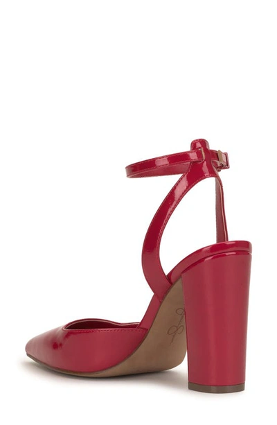 Shop Jessica Simpson Nazela Pointed Toe Ankle Strap Pump In Red Muse