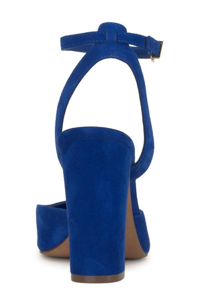 Shop Jessica Simpson Nazela Pointed Toe Ankle Strap Pump In Ultra Blue