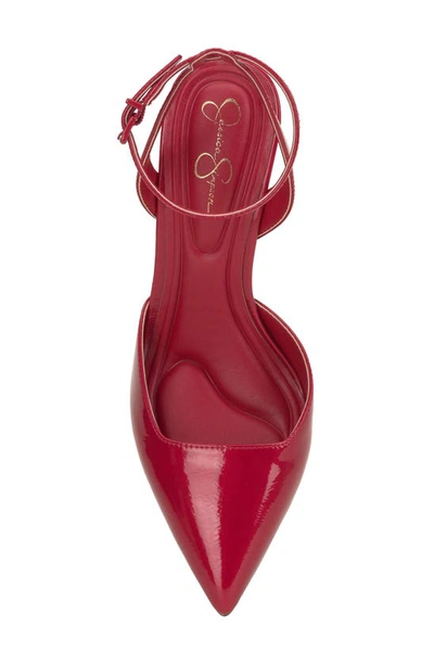 Jessica Simpson Nazela Pointed Toe Ankle Strap Pump In Red Muse