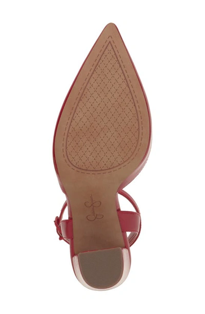 Jessica Simpson Nazela Pointed Toe Ankle Strap Pump In Red Muse