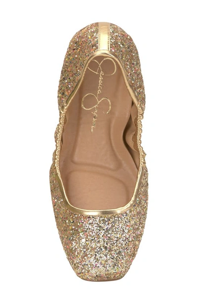 Shop Jessica Simpson Sandaze Ballet Flat In Party Gold