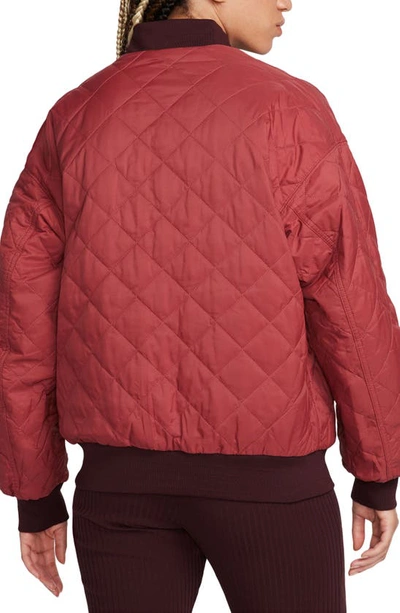 Shop Nike Sportswear Reversible Bomber Jacket In Burgundy Crush/ Cedar