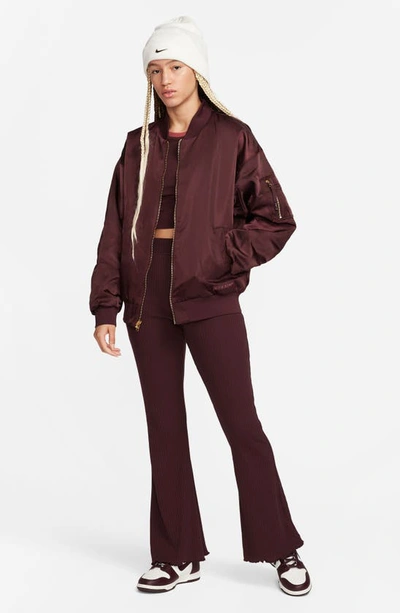 Shop Nike Sportswear Reversible Bomber Jacket In Burgundy Crush/ Cedar