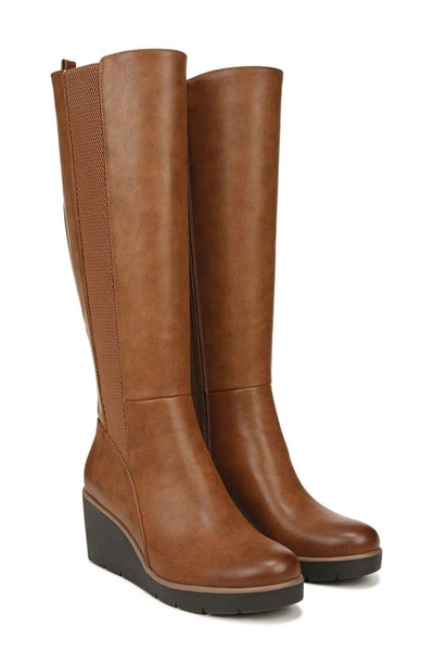 Shop Soul Naturalizer Adrian Knee High Wedge Boot In Toffee Brown Synthetic