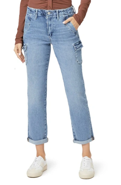 Shop Paige Drew Cargo Pocket Cuffed Ankle Jeans In Suli